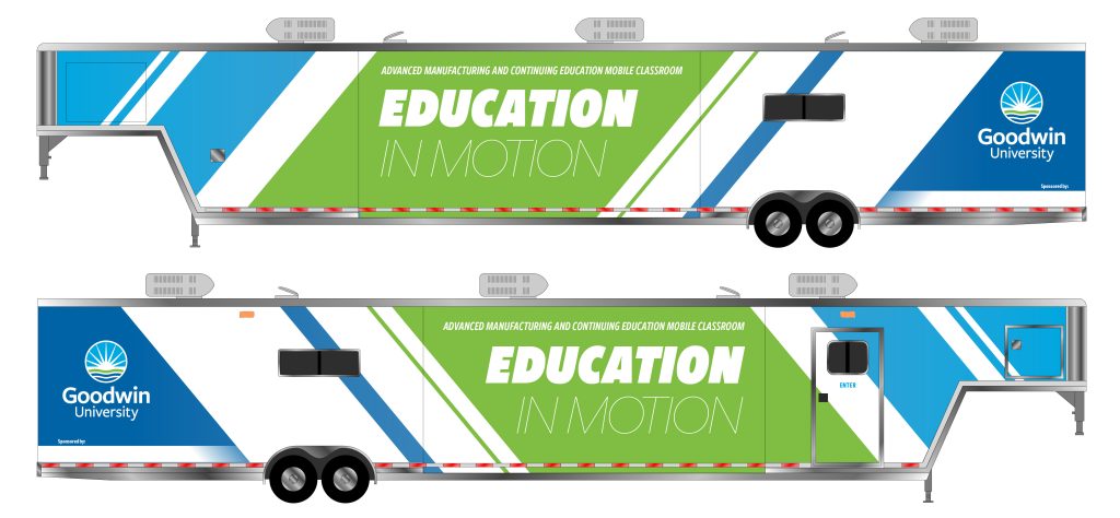 early draft design for the classroom vehicle wrap 