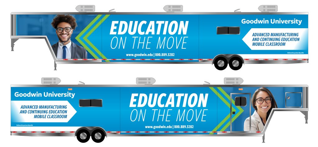 early draft design for the classroom vehicle wrap 