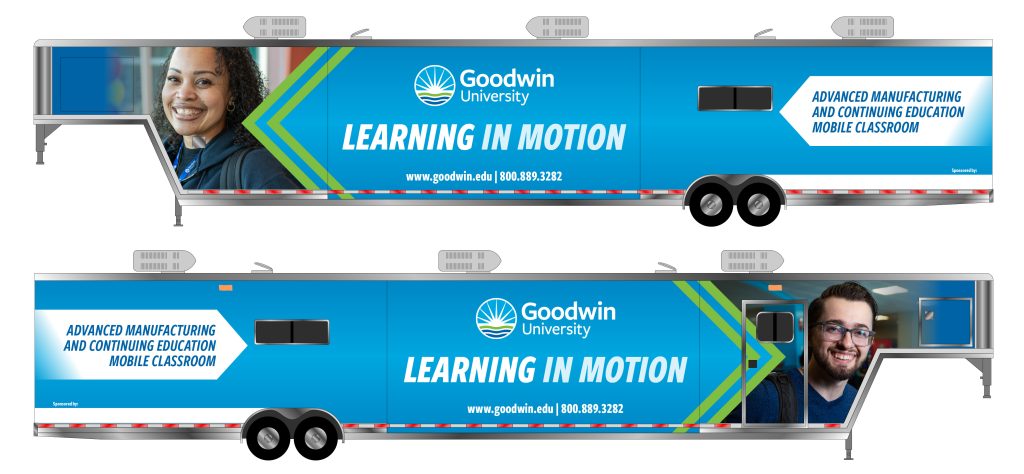 early draft design for the classroom vehicle wrap 