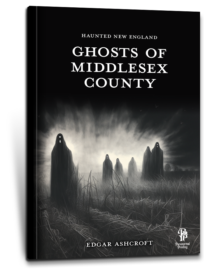 image of a book cover design for Paranormal Printing's Ghosts of Middlesex County