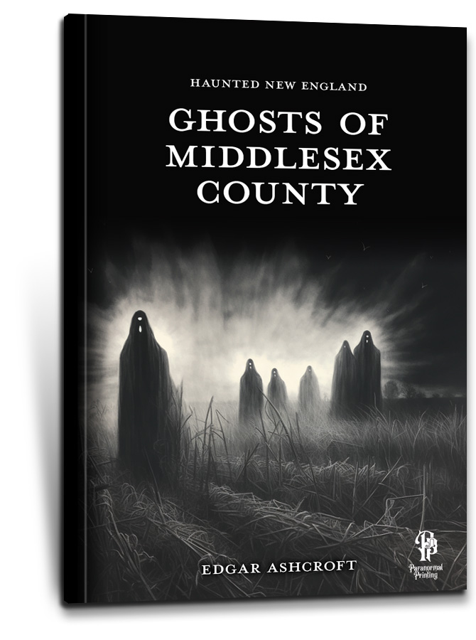 image of a book cover design for Paranormal Printing's Ghosts of Middlesex County