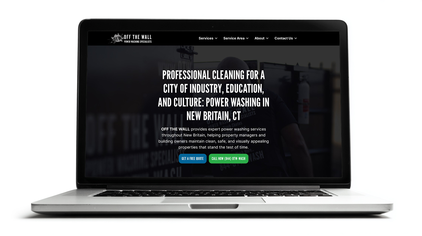 screenshot mockup detailing a service area webpage design