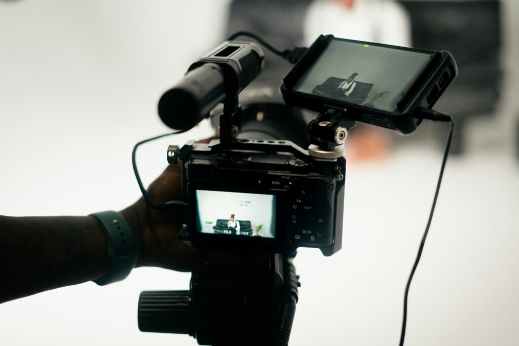 photograph of a video production in progress